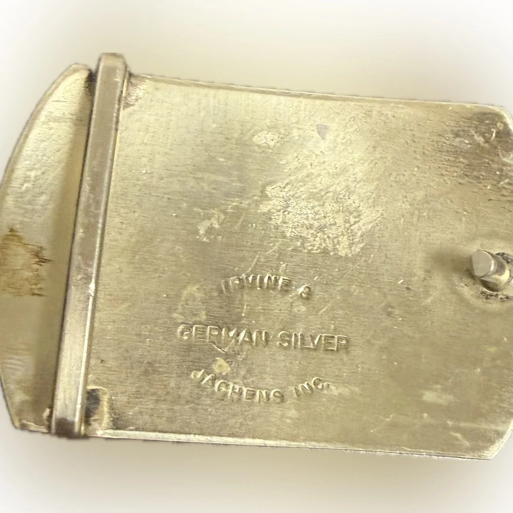 Vtg Irvine Jachens Belt Buckle German Silver Cowboy Cowgirl Rodeo Western